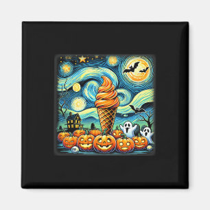 Starry Night Ice Cream Cone Halloween Magnet