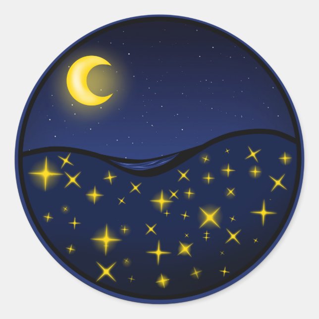 starry night in a bottle classic round sticker (Front)