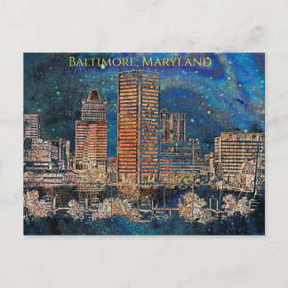 Starry Night in Baltimore, Maryland  Postcard