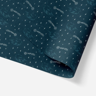 Starry Night in Blue Christmas Stars Tissue Paper