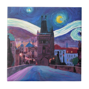 Starry Night in Prague with Carlsbridge Ceramic Tile