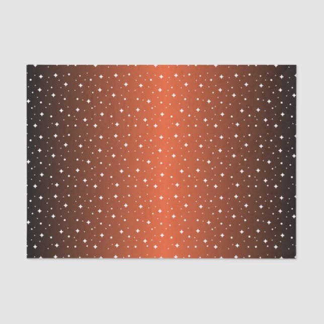 Starry Night in Shiny Burnt Orange Tissue Paper (Front)
