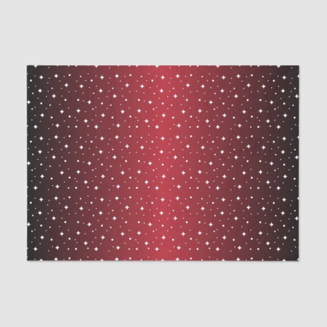 Starry Night in Shiny Dark Red Tissue Paper (Front)