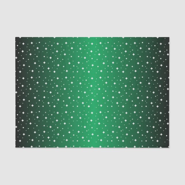 Starry Night in Shiny Green Tissue Paper (Front)