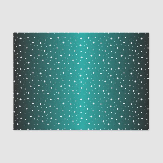 Starry Night in Shiny Teal Tissue Paper (Front)