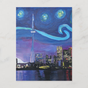 Starry Night in Toronto with Van Gogh Inspirations Postcard