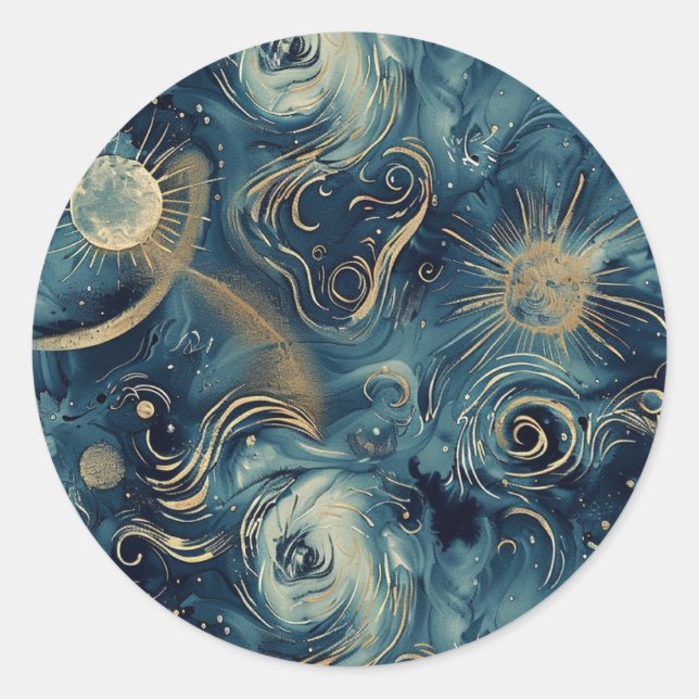 Starry Night Inspired Custom Celestial Sticker (Front)