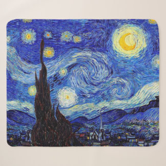 Starry Night Inspired Van Gogh Sherpa Blanket