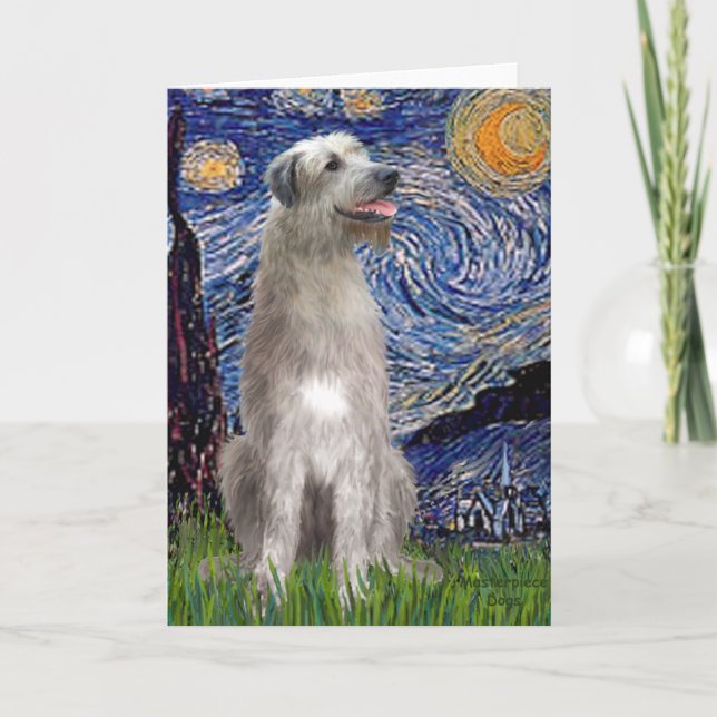 Starry Night - Irish Wolfhound Card (Front)