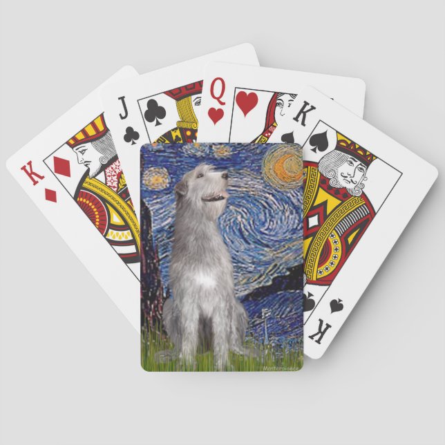 Starry Night - Irish Wolfhound Playing Cards (Back)