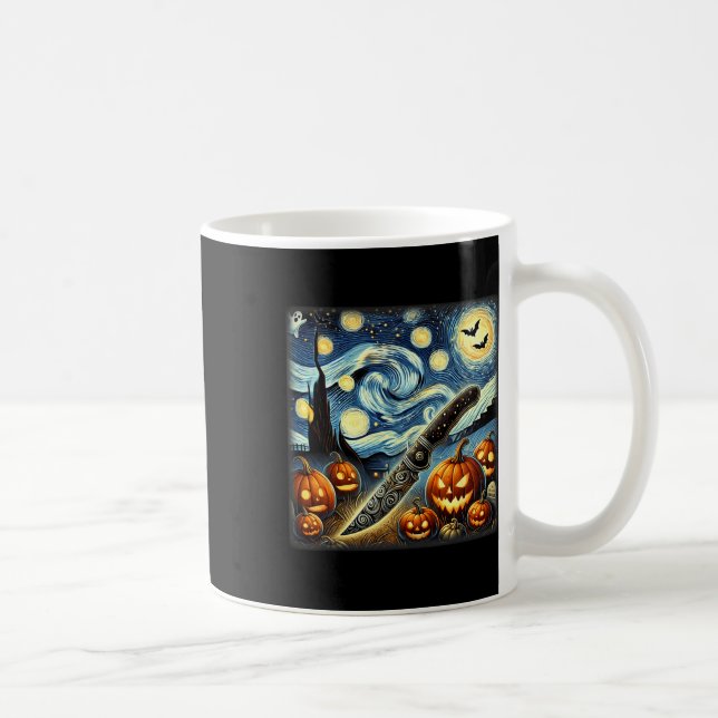 Starry Night Knife Chef Halloween  Coffee Mug (Right)