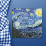 Starry Night Landscape Vincent van Gogh Glass Coaster<br><div class="desc">A glass coaster with the post-impressionist painting by the Dutch artist Vincent van Gogh (1853-1890),  Starry Night (1889). An evening landscape with a starry sky and crescent moon.</div>