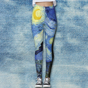 Starry Night Landscape Vincent van Gogh Leggings