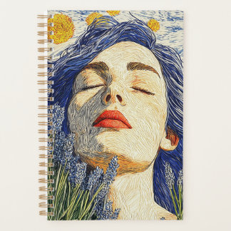 Starry Night Lavender Dream Textured Woman Planner