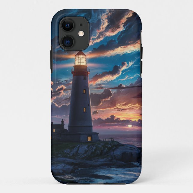 Starry Night Lighthouse Case-Mate iPhone Case (Back)