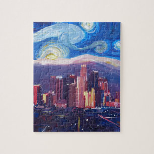 Starry Night Los Angeles California Jigsaw Puzzle