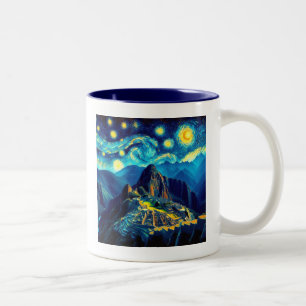Starry Night Machu Picchu Peru Two-Tone Coffee Mug