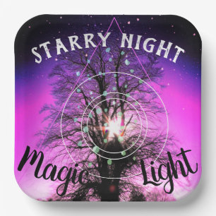 Starry Night Magic Light Paper Plate