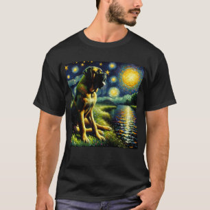 Starry Night Mastiff Dog Van Gogh Lover T-Shirt