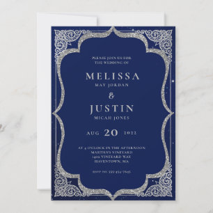 Starry Night Modern Simplistic Wedding Invitation