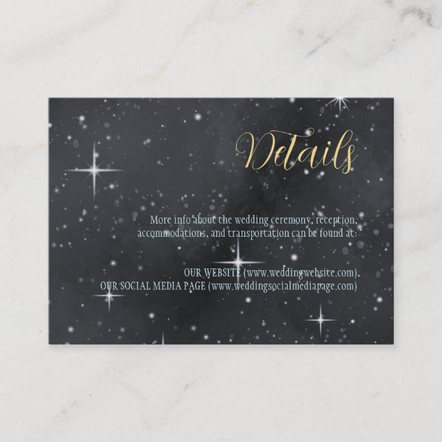 Starry Night Moon Phases Celestial Enclosure Card (Front)