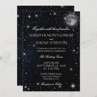 Starry Night Moon Wedding Invitation