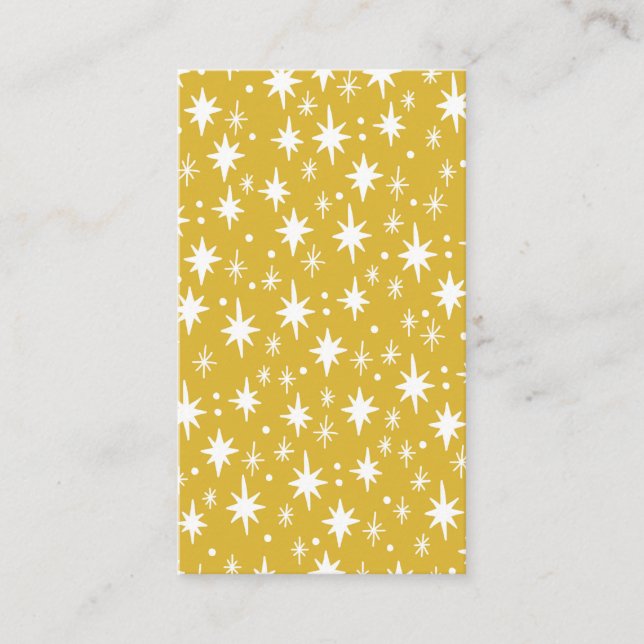 Starry Night Mustard Gold Pattern Elegant Business Card (Front)