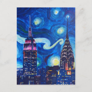 Starry Night New York Postcard