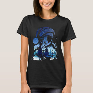 Starry Night North Pole Scenery Merry Christmas Sa T-Shirt