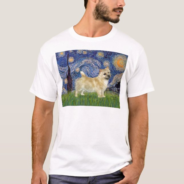 Starry Night - Norwich Terrier T-Shirt (Front)