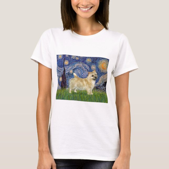 Starry Night - Norwich Terrier T-Shirt (Front)