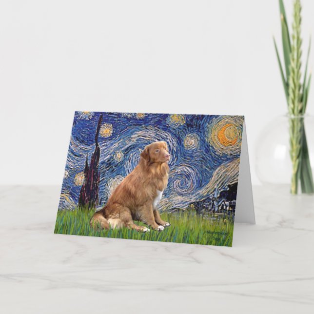 Starry Night - Nova Scotia Duck Rolling Retriever Card (Front)