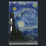 Starry night of Vincent  van gogh Dry Erase Board<br><div class="desc">Starry night of Vincent van gogh dry erase white board.The Starry Night is a painting by the Dutch post-impressionist artist Vincent van Gogh. The painting depicts the view outside his sanitorium room window at Saint-Rémy-de-Provence in southern France. Customise and personalise to make a cool, gift for christmas, anniversary or birthday....</div>