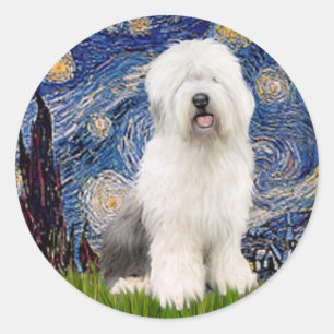 Starry Night - Old English #3 Classic Round Sticker