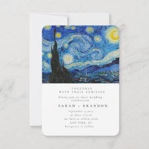 Starry Night Old painting wedding invitation