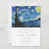 Starry Night Old painting wedding invitation
