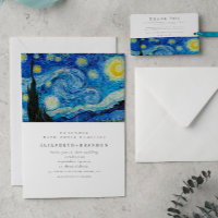 Starry Night Old painting wedding invitation