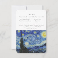 Starry Night Old painting wedding RSVP