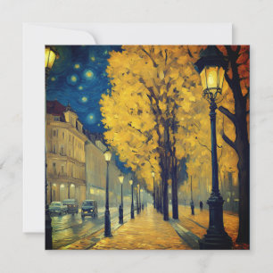 Starry Night on Andrássy Avenue, Budapest Invitation