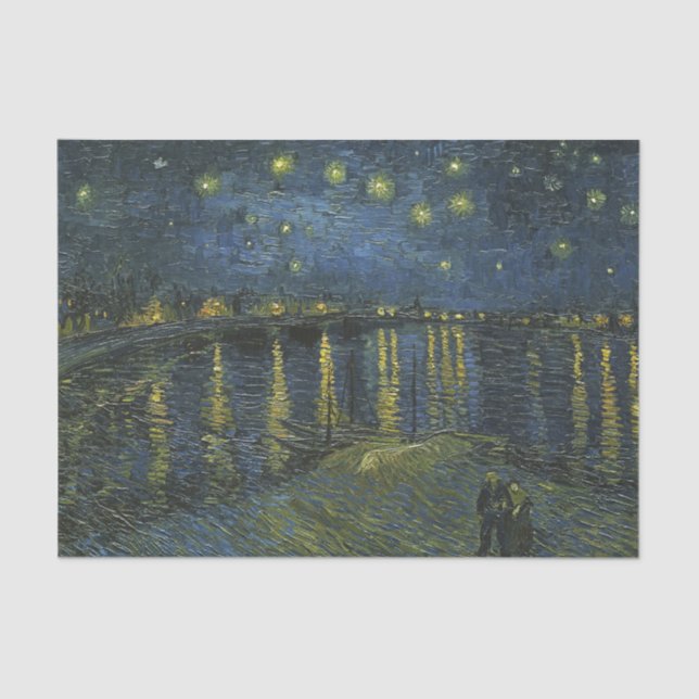 Starry Night on the Rhone, Vincent van Gogh Tissue Paper (Front)