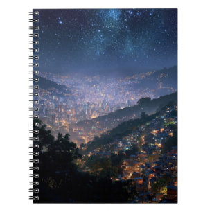 Starry Night Over Glowing City Notebook