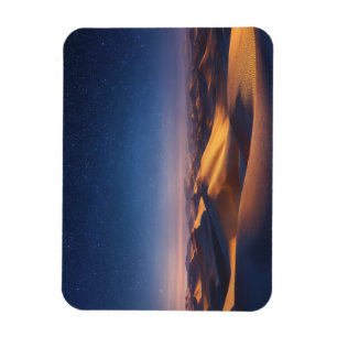 Starry Night Over Golden Desert Dunes Landscape Magnet