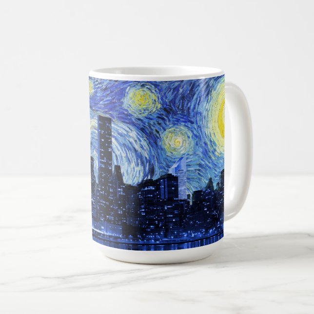 Starry Night Over New York City Coffee Mug (Front Right)
