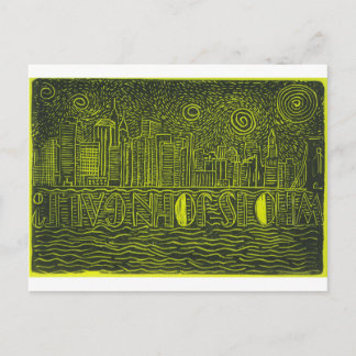 Starry Night Over New York...Who Is John Galt? Postcard