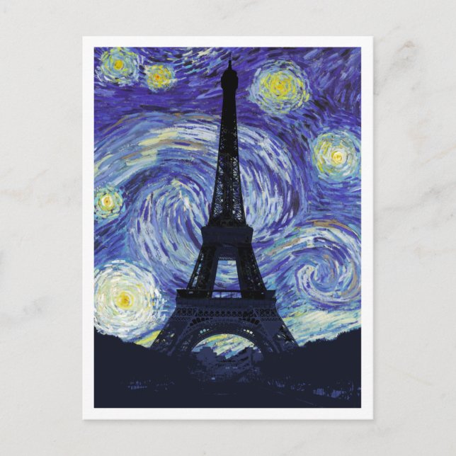 Starry Night Over Paris Postcard (Front)