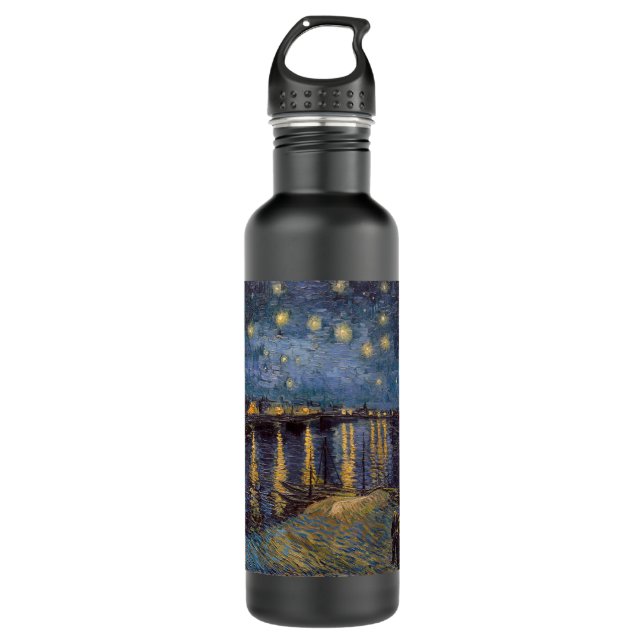Starry Night Over Rhone River by Vincent Van Gogh 710 Ml Water Bottle (Front)