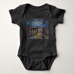 Starry Night Over Rhone River by Vincent Van Gogh Baby Bodysuit