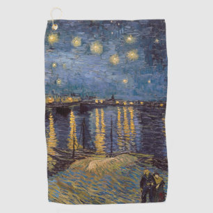 Starry Night Over Rhone River by Vincent Van Gogh Golf Towel