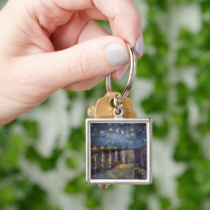 Starry Night Over Rhone River by Vincent Van Gogh Key Ring