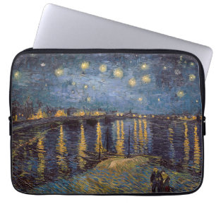 Starry Night Over Rhone River by Vincent Van Gogh Laptop Sleeve